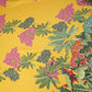 Yellow Floral Print Satin Georgette-MTF-26947