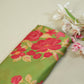 Green Floral Print Satin Georgette-MTF-26948