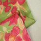 Green Floral Print Satin Georgette-MTF-26948