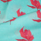 Light Blue Floral Print Satin Georgette-MTF-26949