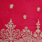 Pink Silver Zari Embroidery Chinon Fabric RA-26951