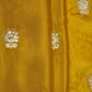 Yellow Silver Zari Embroidery Chinon Fabric RA-26952