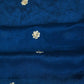 Navy Blue Thread Embroidery Chinon Fabric RA-26957
