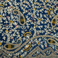 Navy Blue Thread Embroidery Chinon Fabric RA-26957
