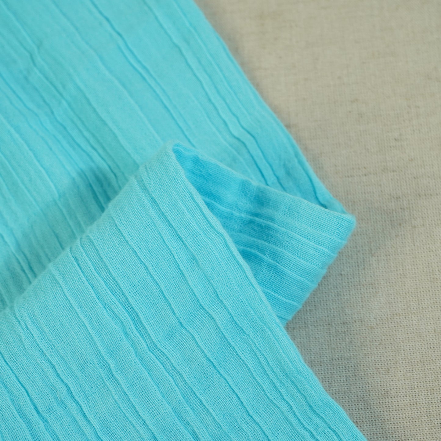 Sky Blue Solid Double Cotton Fabric-SKE- 26959