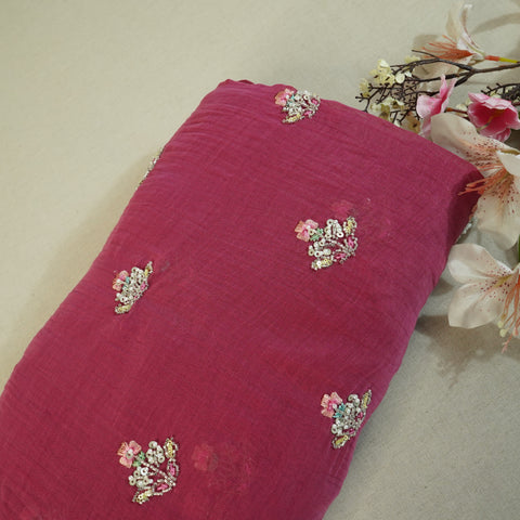 Light Pink embroidery cut dana Malai Chanderi-GL-26962