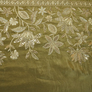 Light Mehndi embroidery cut dana Tissue Silk-GL-26964 - TradeUNO