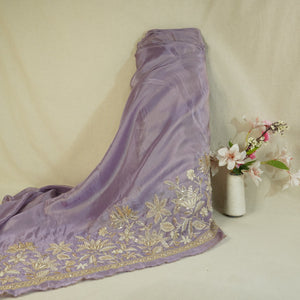 Light Purple enbroidery cut dana Tissue Silk- GL-26965 - TradeUNO