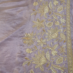 Light Purple enbroidery cut dana Tissue Silk- GL-26965 - TradeUNO