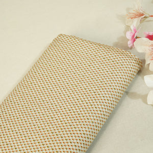 Beige N Yellow Floral Print Raw Silk Fabric-SNTF-26971 - TradeUNO