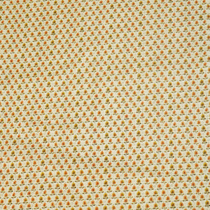 Beige N Yellow Floral Print Raw Silk Fabric-SNTF-26971 - TradeUNO