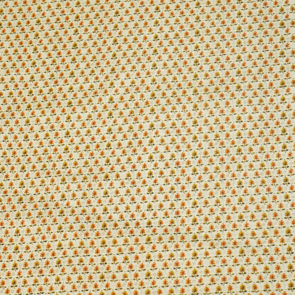 Beige N Yellow Floral Print Raw Silk Fabric-SNTF-26971 - TradeUNO