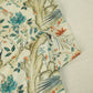 Beige N Orange Floral Raw Silk Fabric-SNTF-26972