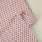 Beige N Pink Floral Print Raw Silk Fabric-SNTF-26974