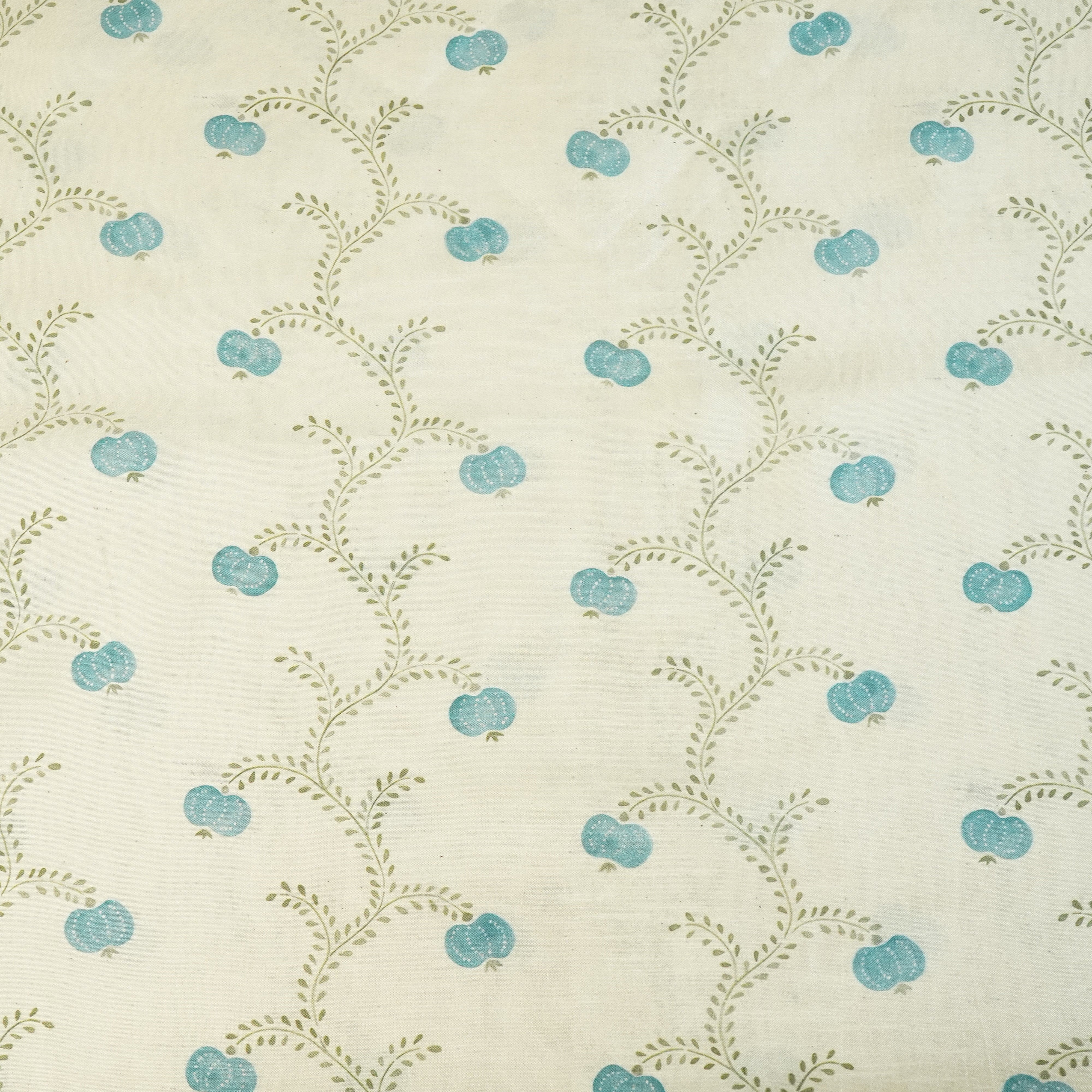 Beige Floral Print Raw Silk Fabric- SNTF-26975 - TradeUNO