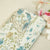 Beige & Blue Floral Raw Silk Fabric-SNTF-26976