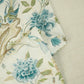 Beige & Blue Floral Raw Silk Fabric-SNTF-26976