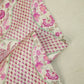 Pink Traditional Print Raw Silk Fabric-SNTF-26977
