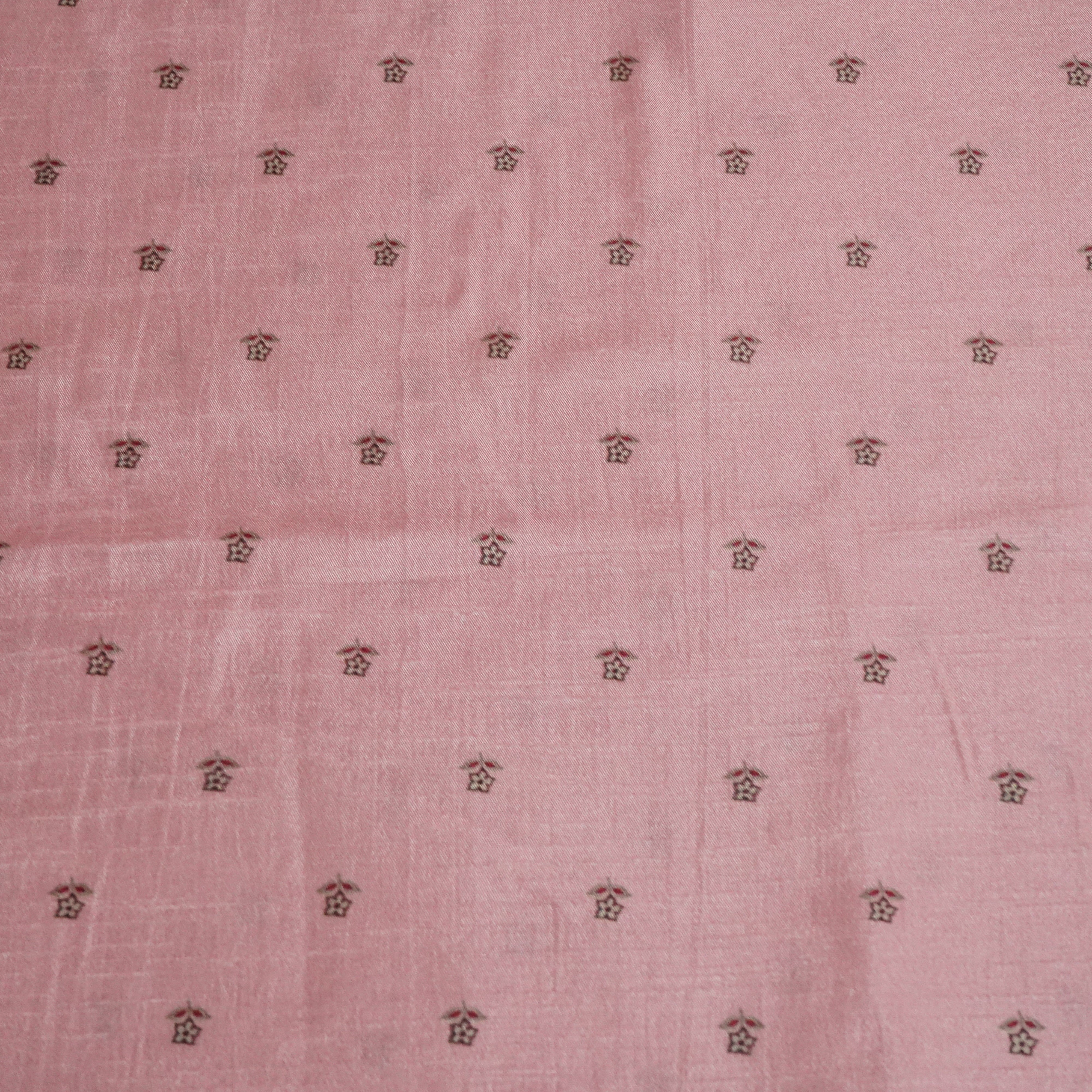 Pink Floral Raw Silk Fabric-SNTF-26980 - TradeUNO