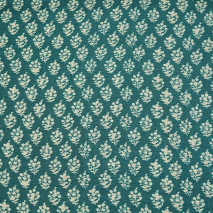 Blue Floral Raw Silk Fabric -SNTF-26983 - TradeUNO
