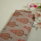 Orange Floral Raw Silk Fabric -SNTF-26987
