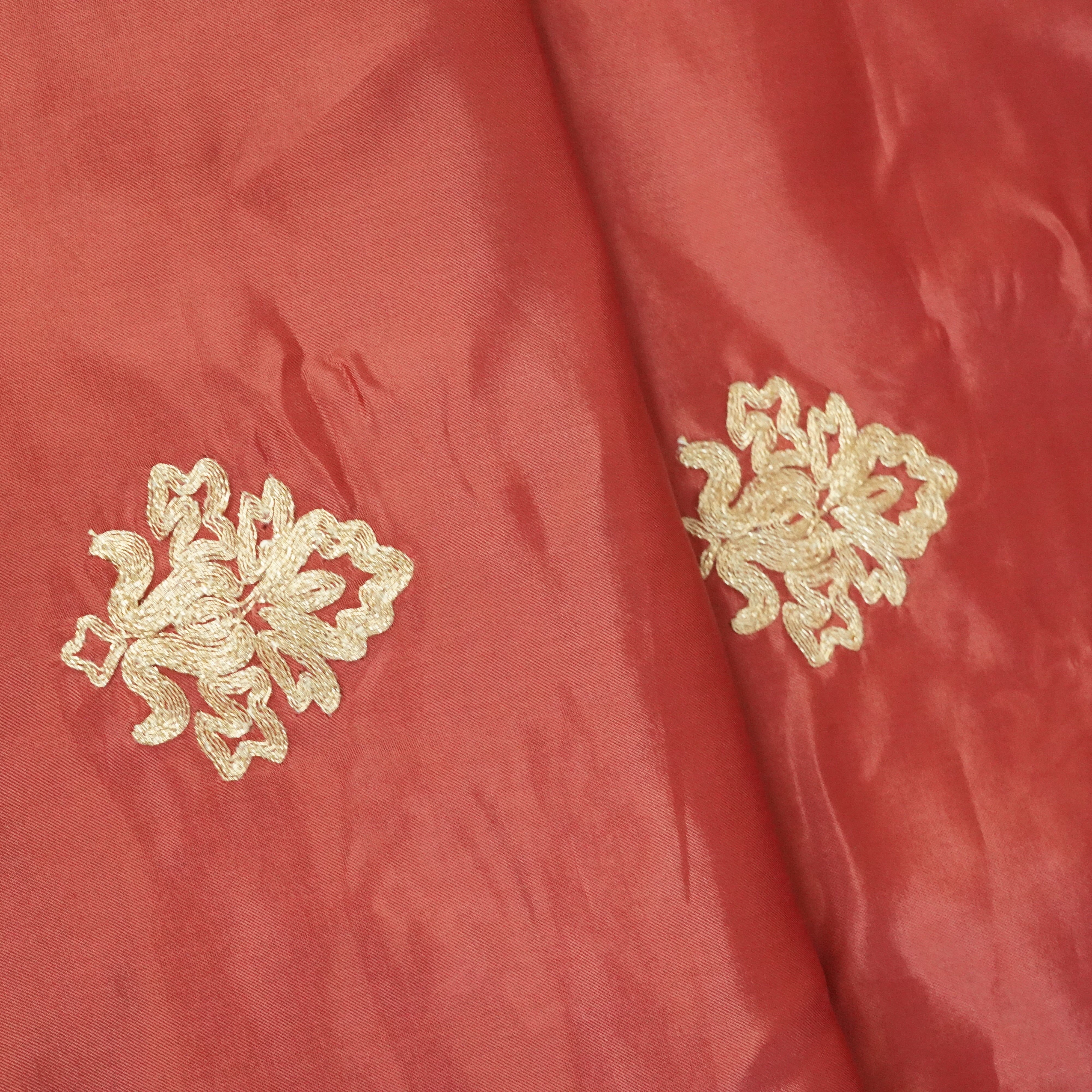 Salom Pink Zari Embroidery Silk Organza- WI-26991 - TradeUNO