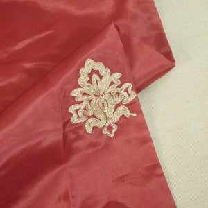 Salom Pink Zari Embroidery Silk Organza- WI-26991 - TradeUNO