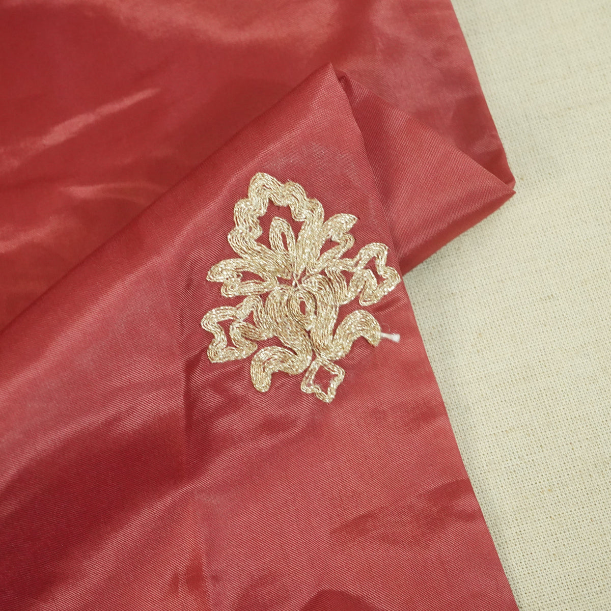 Salom Pink Zari Embroidery Silk Organza- WI-26991 - TradeUNO