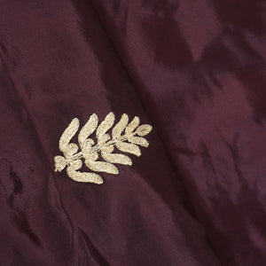 Wine Zari Embroidery Silk Organza-WI-26992 - TradeUNO