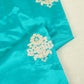 Blue Zari Embroidery Silk Organza - WI-26993