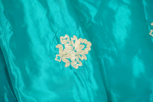 Blue Zari Embroidery Silk Organza - WI-26993 - TradeUNO
