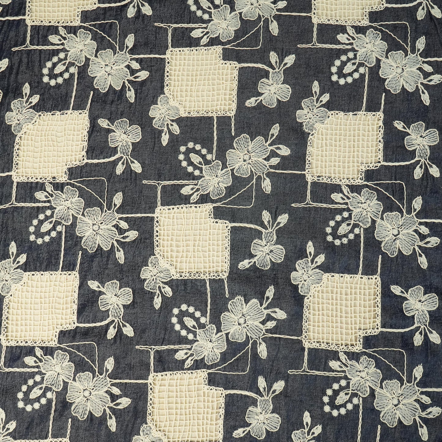 Blue Denim Floral Denim- CF-26994