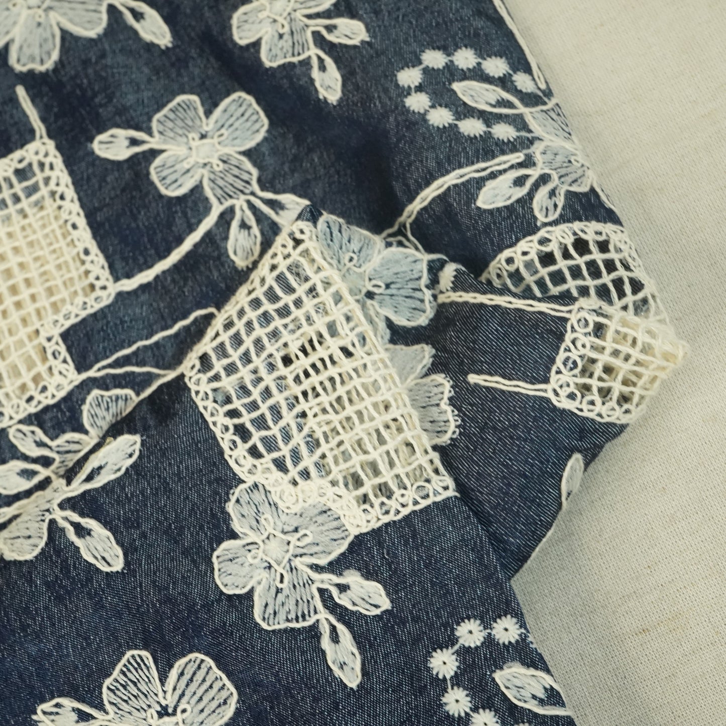 Blue Denim Floral Denim- CF-26994