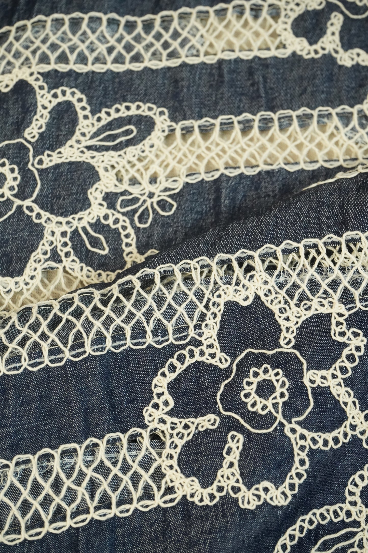 Blue Denim Crochet Denim- CF-26996