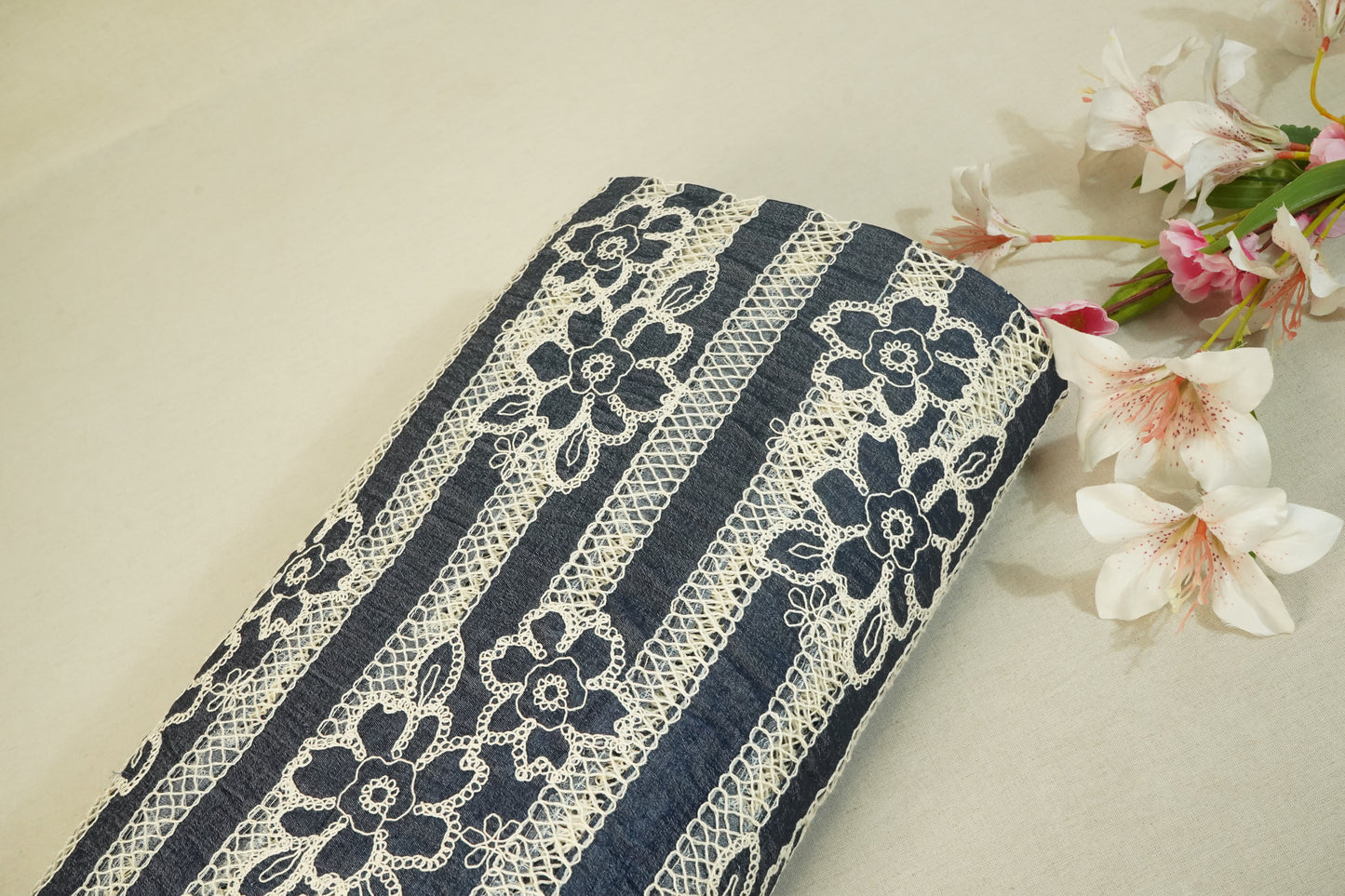 Blue Denim Crochet Denim- CF-26996