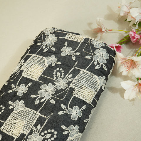 Black Denim Floral Denim- CF-26997