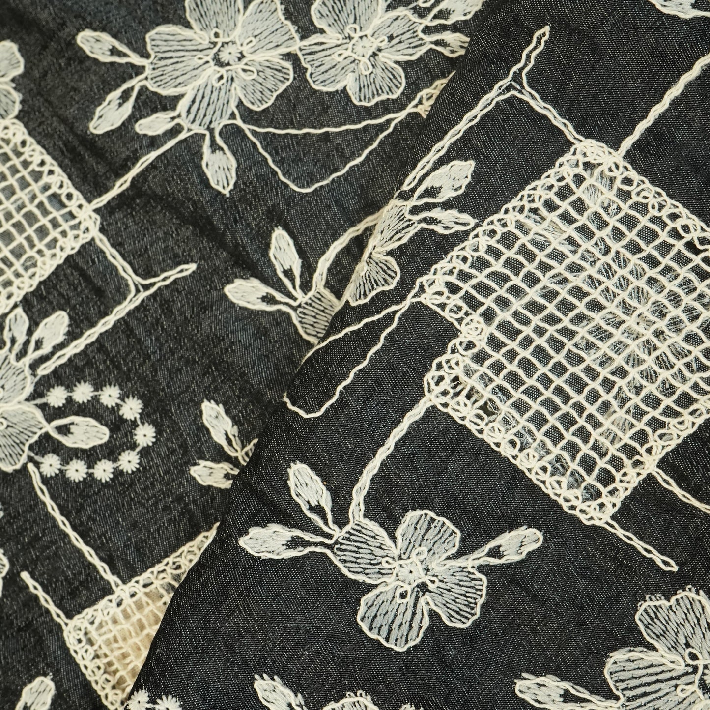 Black Denim Floral Denim- CF-26997
