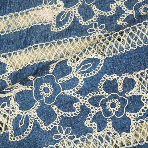 Light Blue Crochet Denim- CF-26999