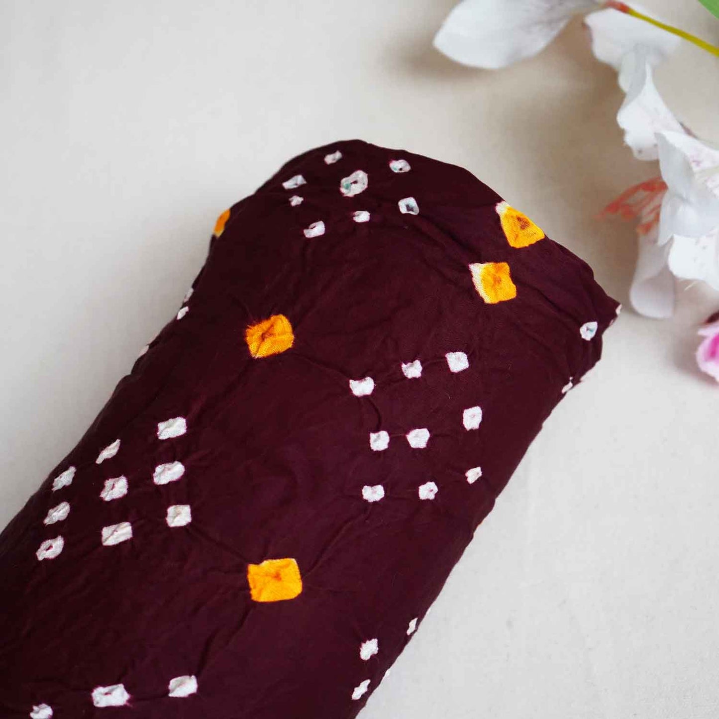 Maroon Bandhani Print Modal Silk Fabric SC-28272