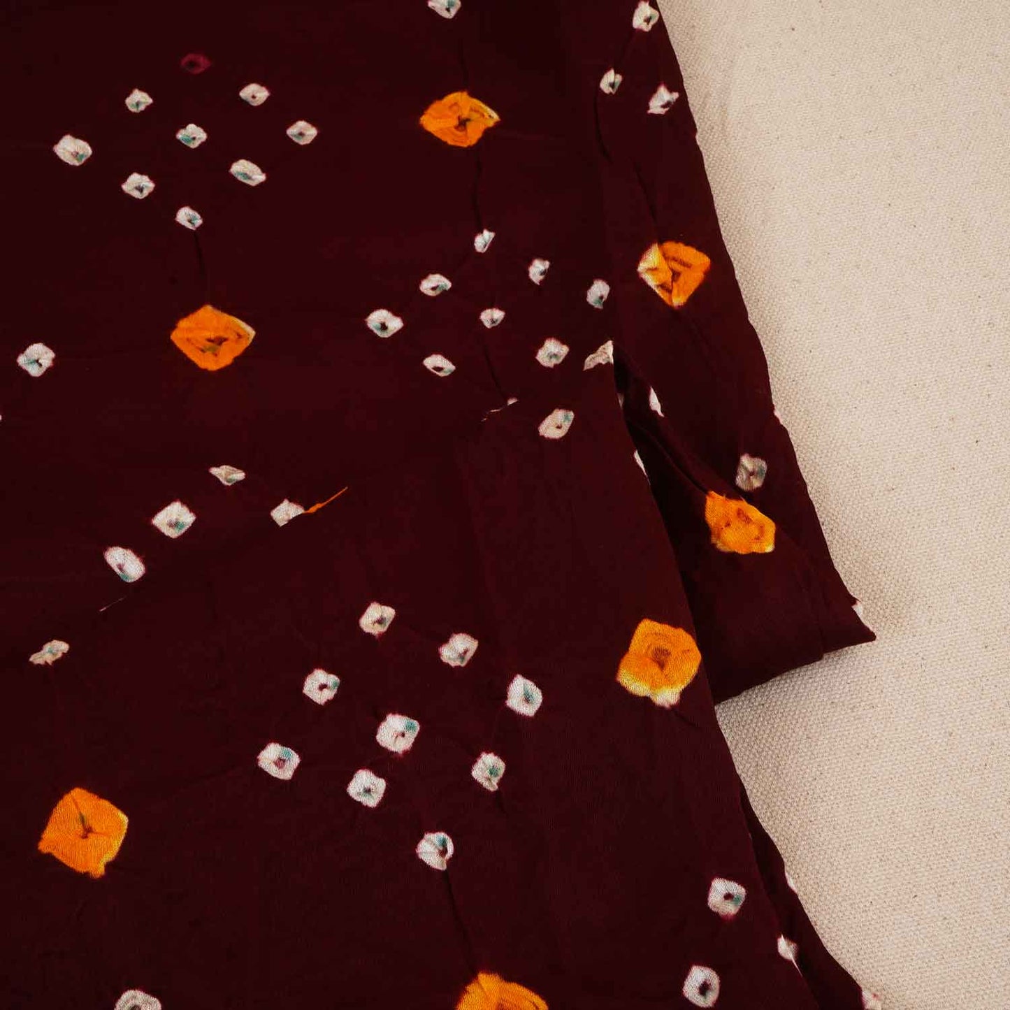 Maroon Bandhani Print Modal Silk Fabric SC-28272