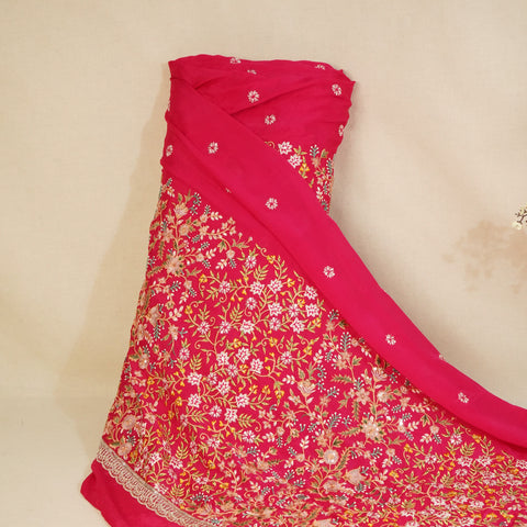 Magenta Thread Embroidery Chinnon-RA-27210