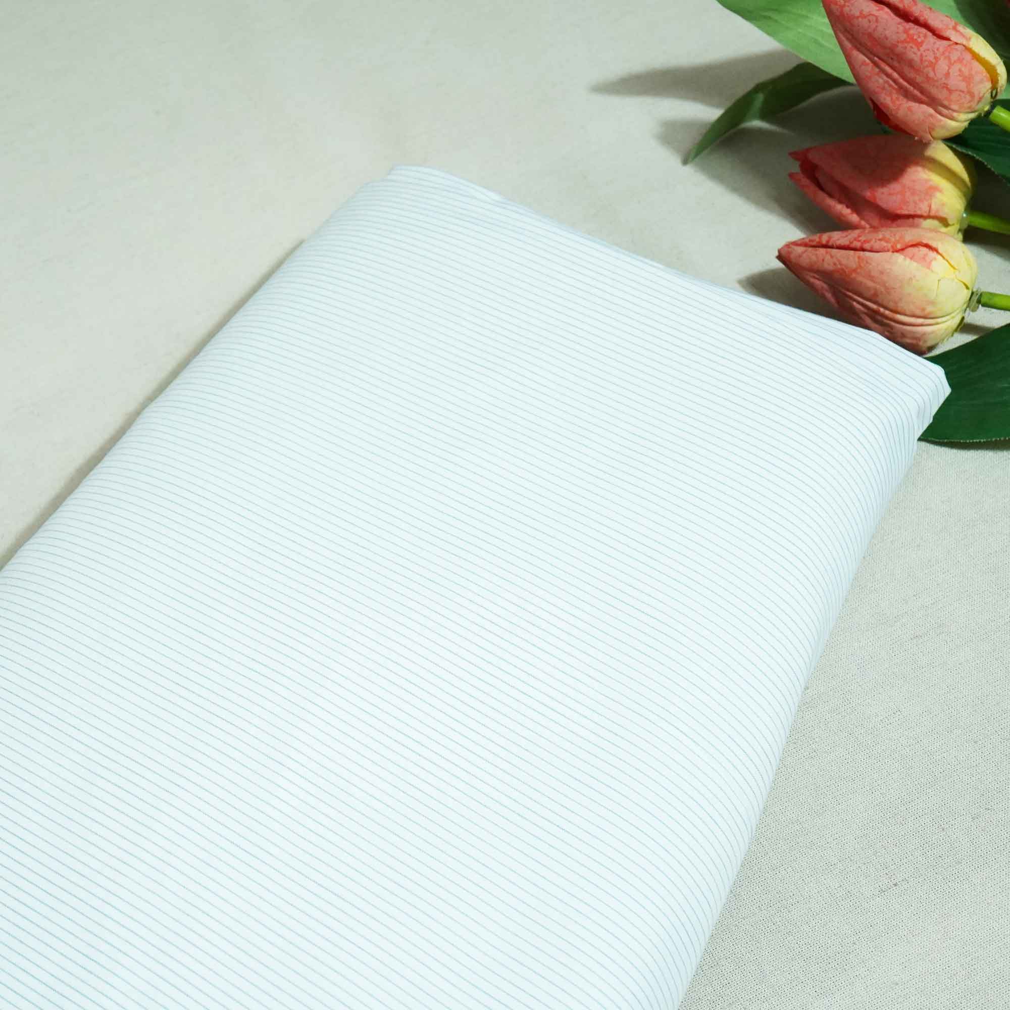 White Stripes Print Poplin Fabric LSF-27213