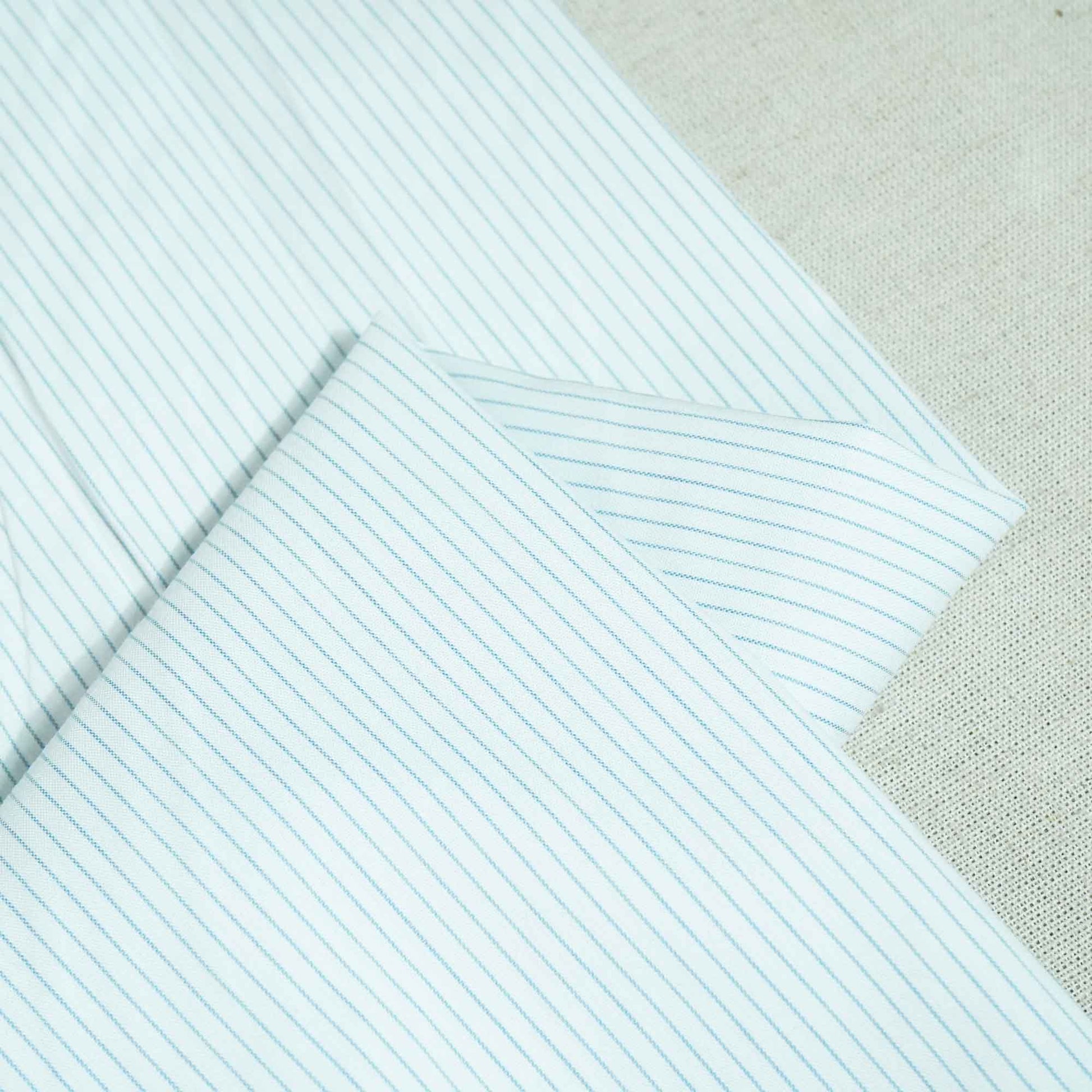 White Stripes Print Poplin Fabric LSF-27213