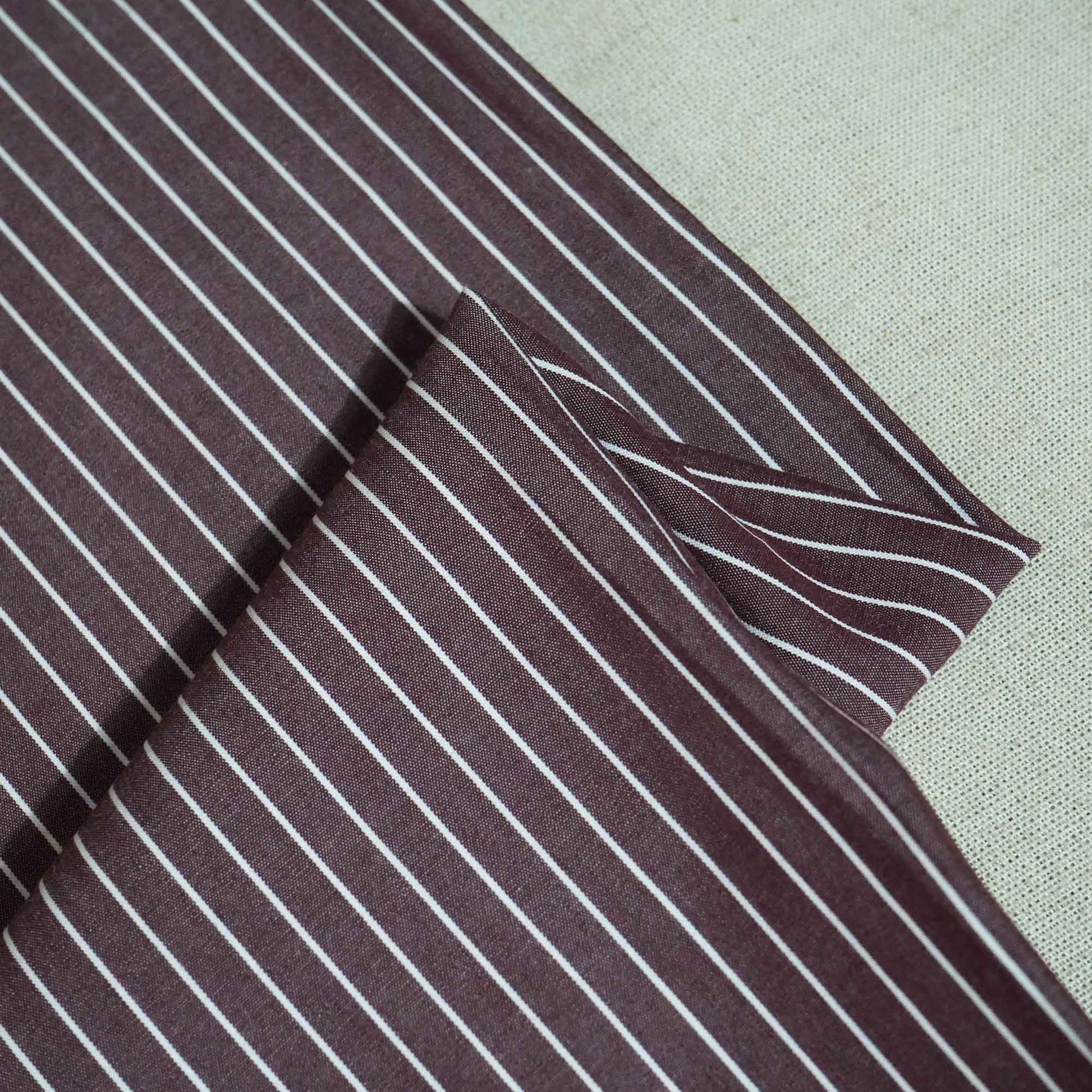 Maroon Stripes Print Poplin Fabric LSF-27214