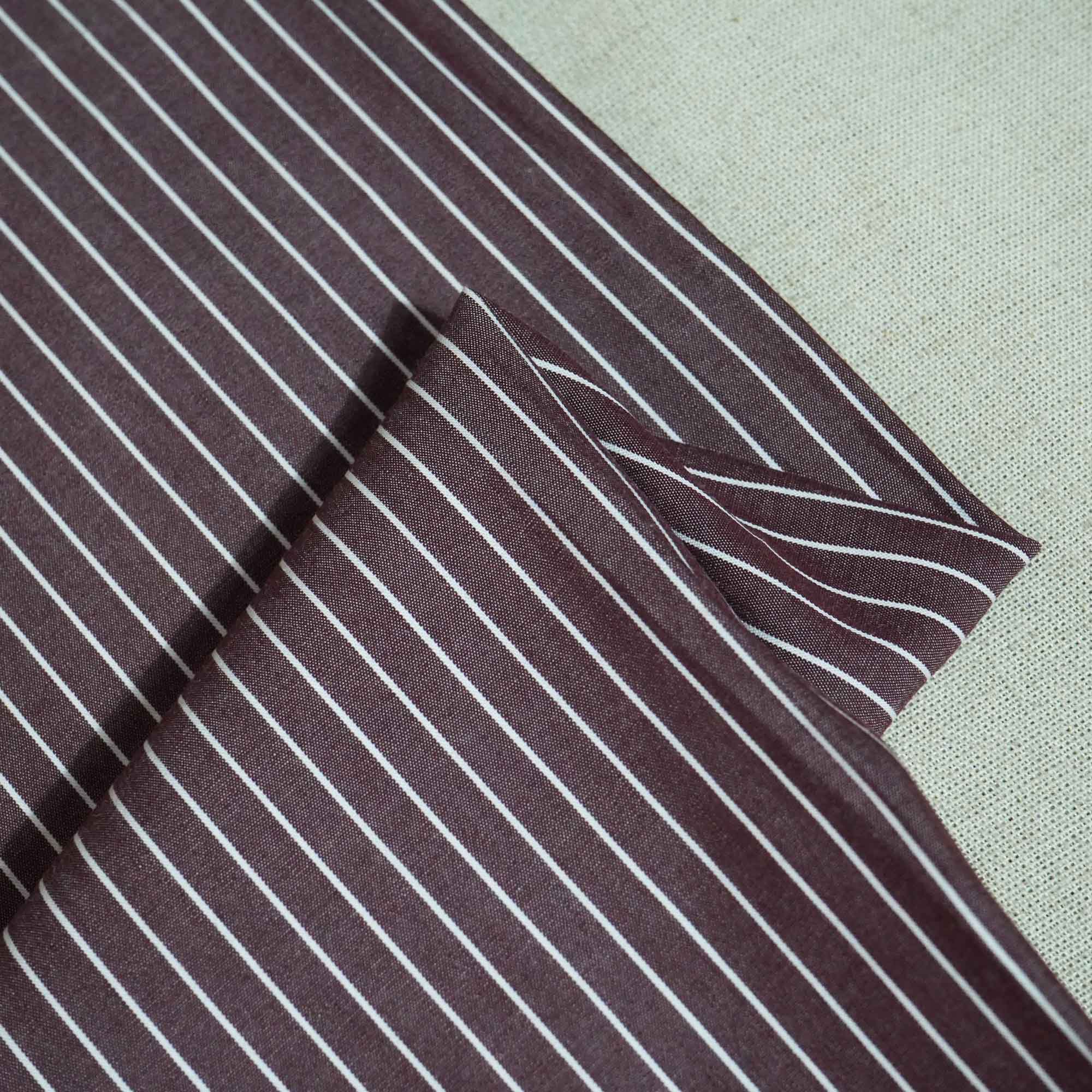 Maroon Stripes Print Poplin Fabric LSF-27214
