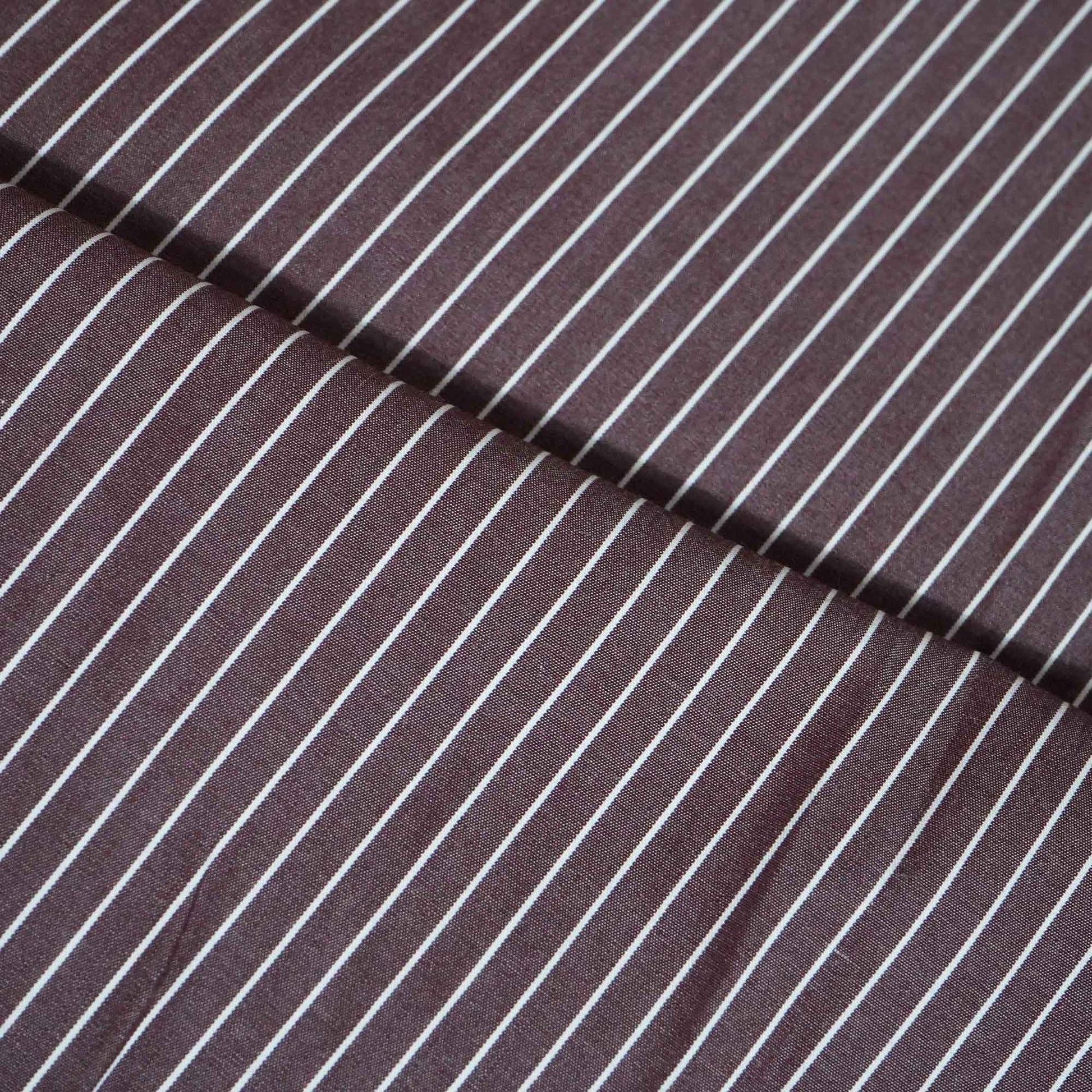 Maroon Stripes Print Poplin Fabric LSF-27214