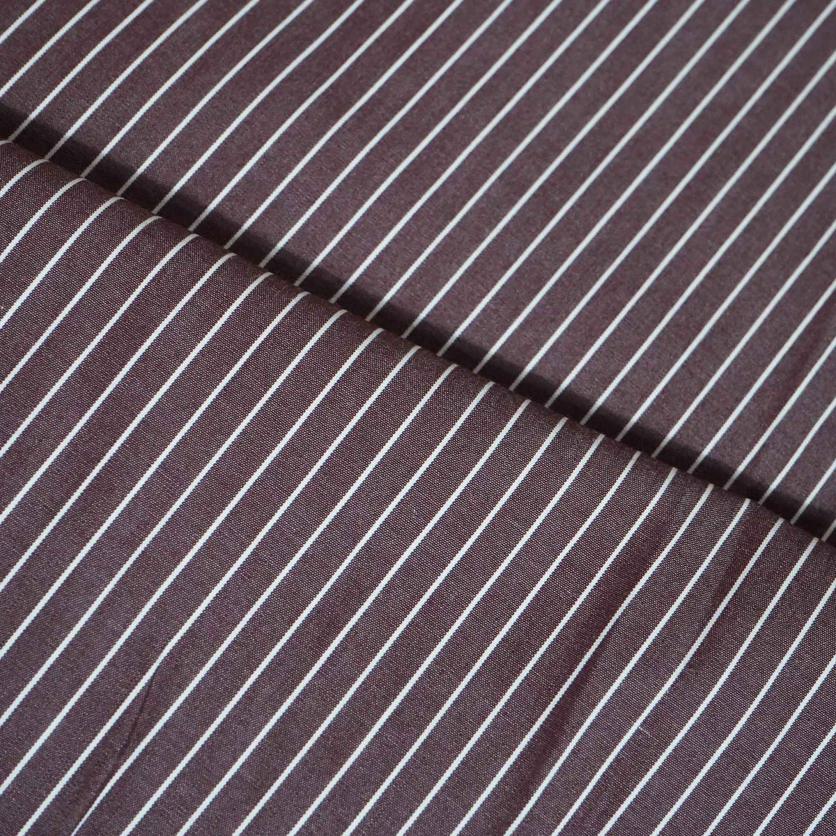 Maroon Stripes Print Poplin Fabric LSF-27214