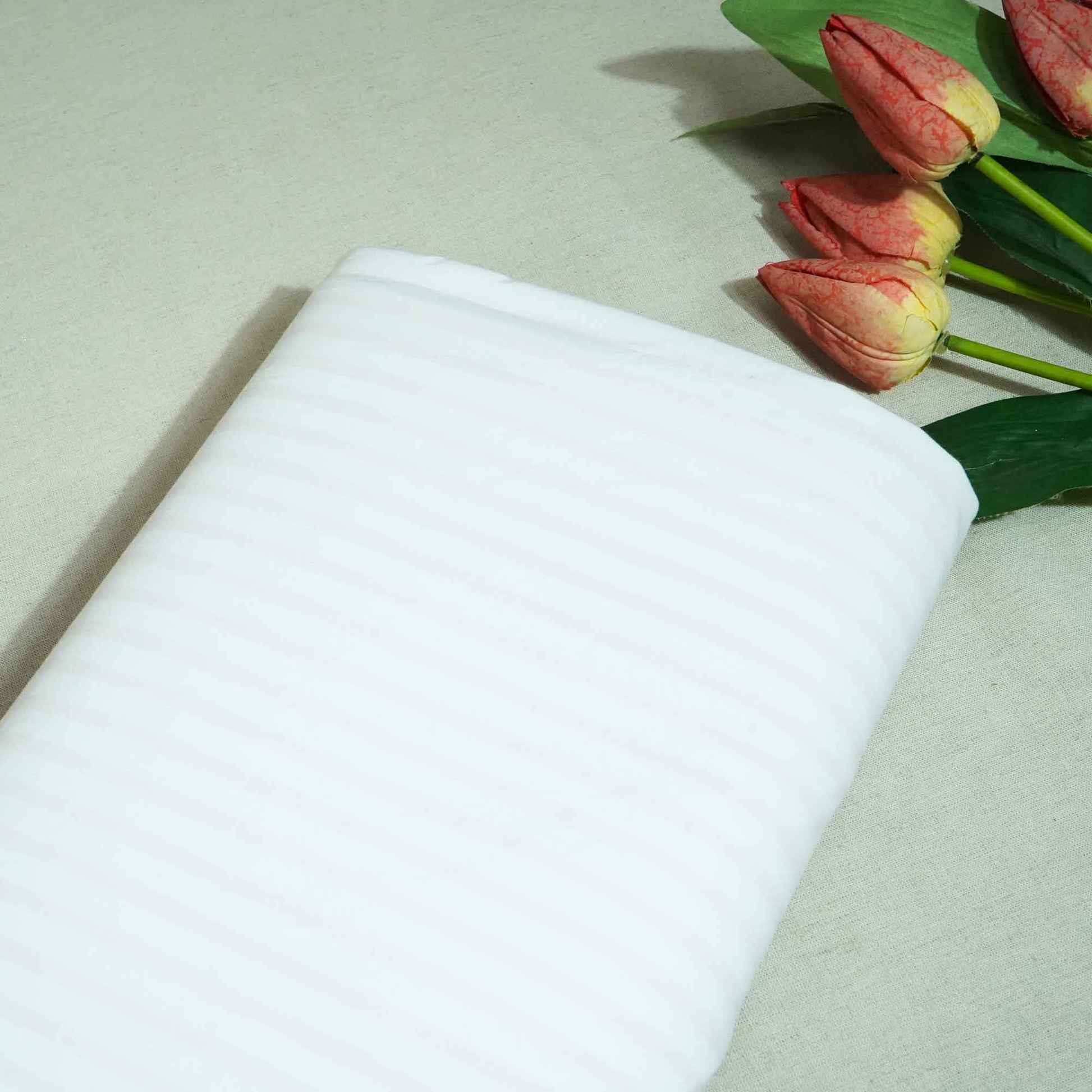 Light Pink Stripes Print Poplin Fabric LSF-27216
