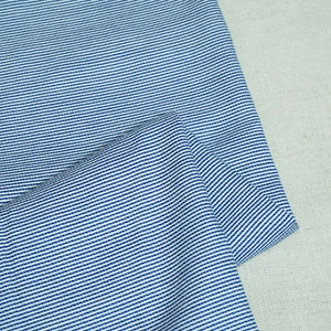 Blue & White Stripes Print Poplin Fabric LSF-27220