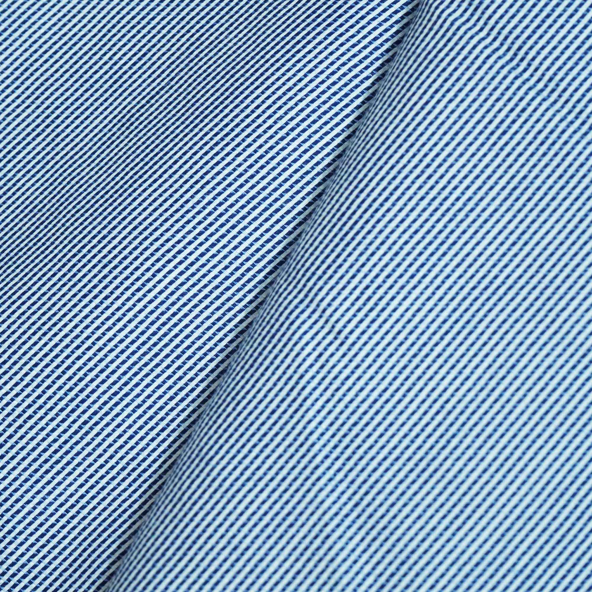 Blue & White Stripes Print Poplin Fabric LSF-27220